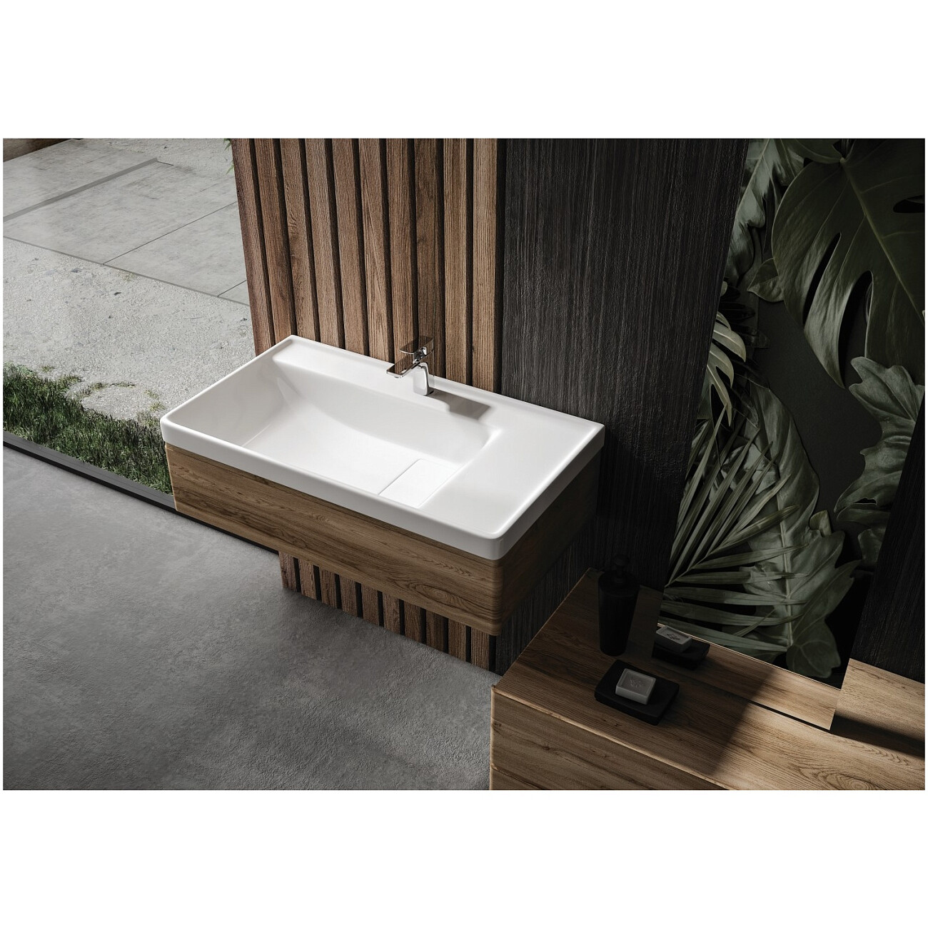 Раковина накладная керамическая прямоугольная 46х61 см белая Sanita Quadro 0118 - изображение 3