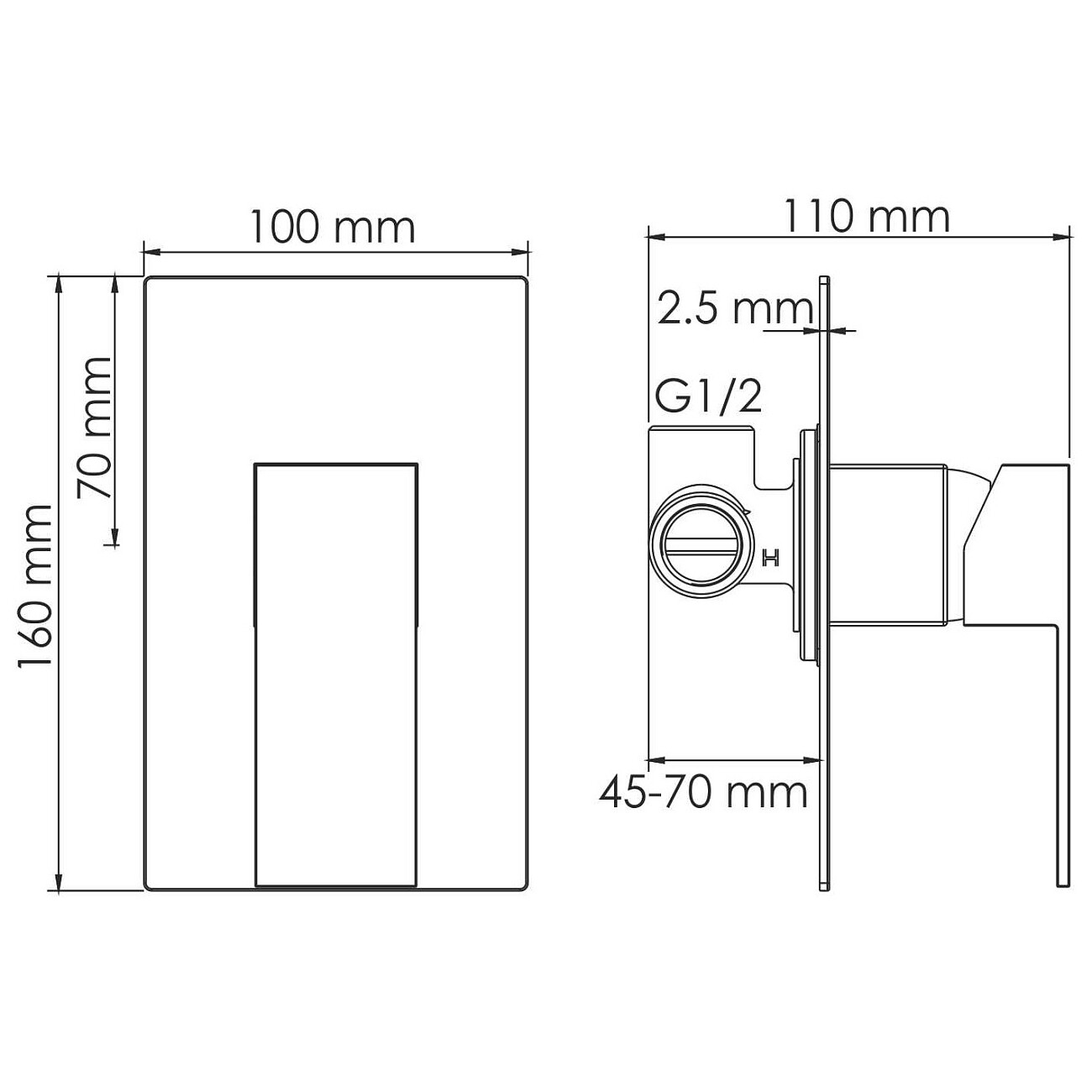 Смеситель для душа из латуни черный Wasserkraft 2051 - изображение 7