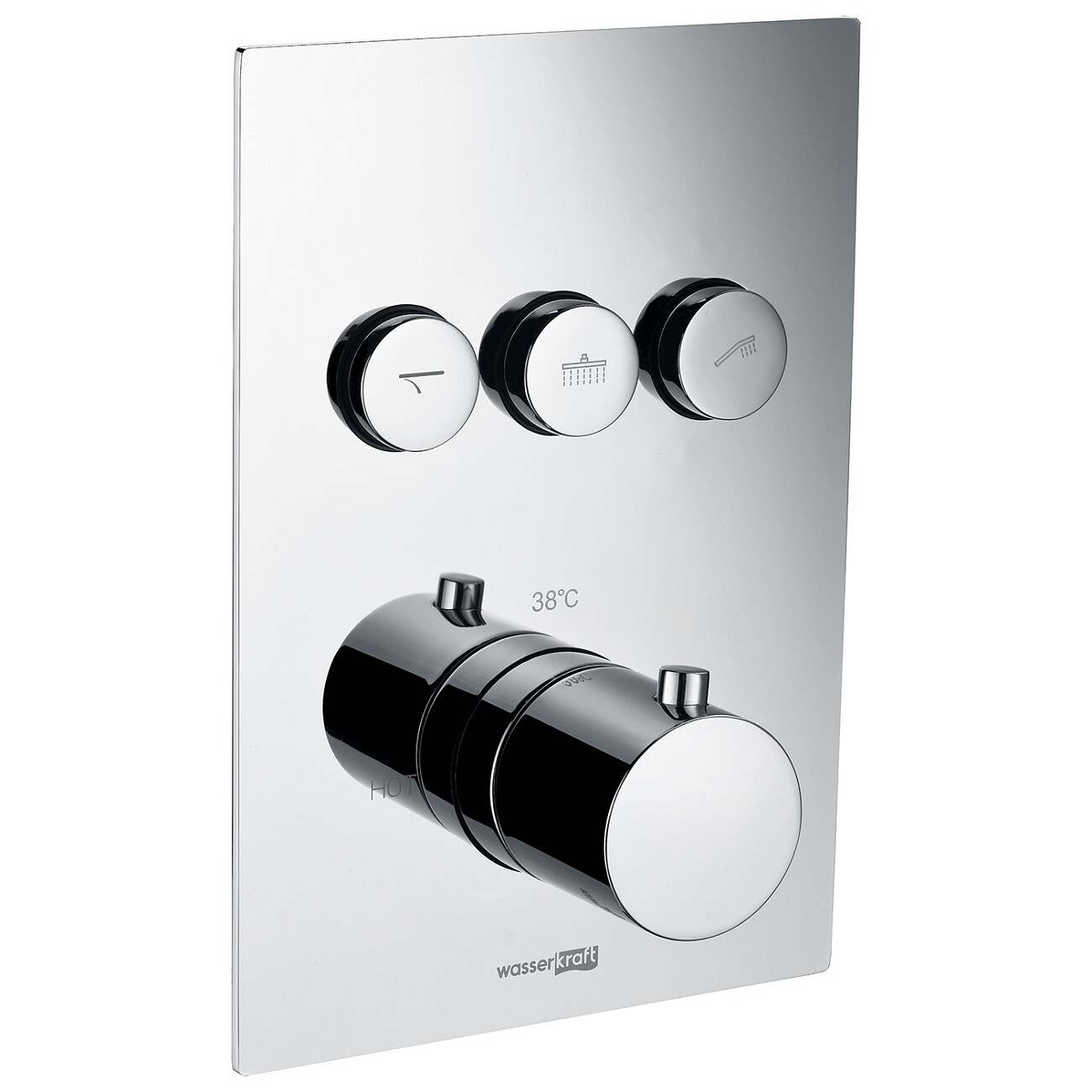 Смеситель для ванны и душа встраиваемый из латуни хром Wasserkraft 1944 Thermo - изображение 2