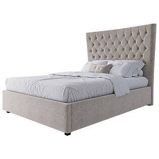 Кровать подростковая с мягкой спинкой 140х200 светло-бежевая QuickSand