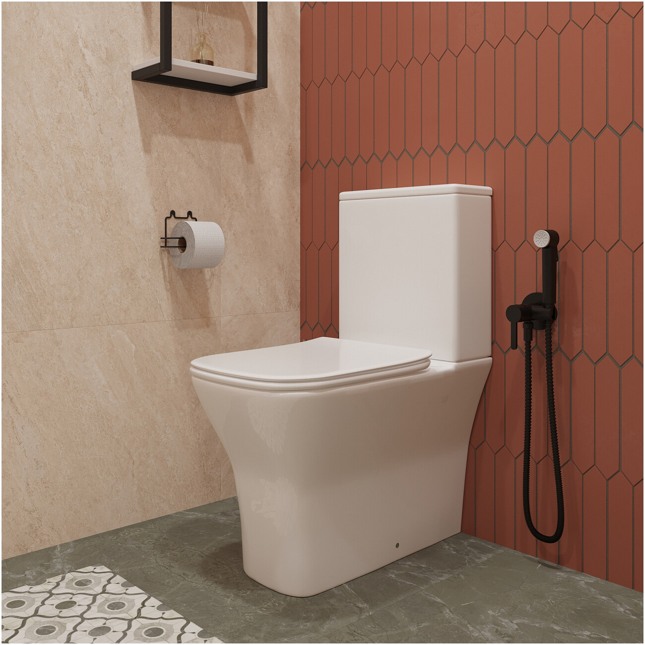 Унитаз-компакт безободковый с микролифтом белый Diwo "Смоленск" 5420 - изображение 6