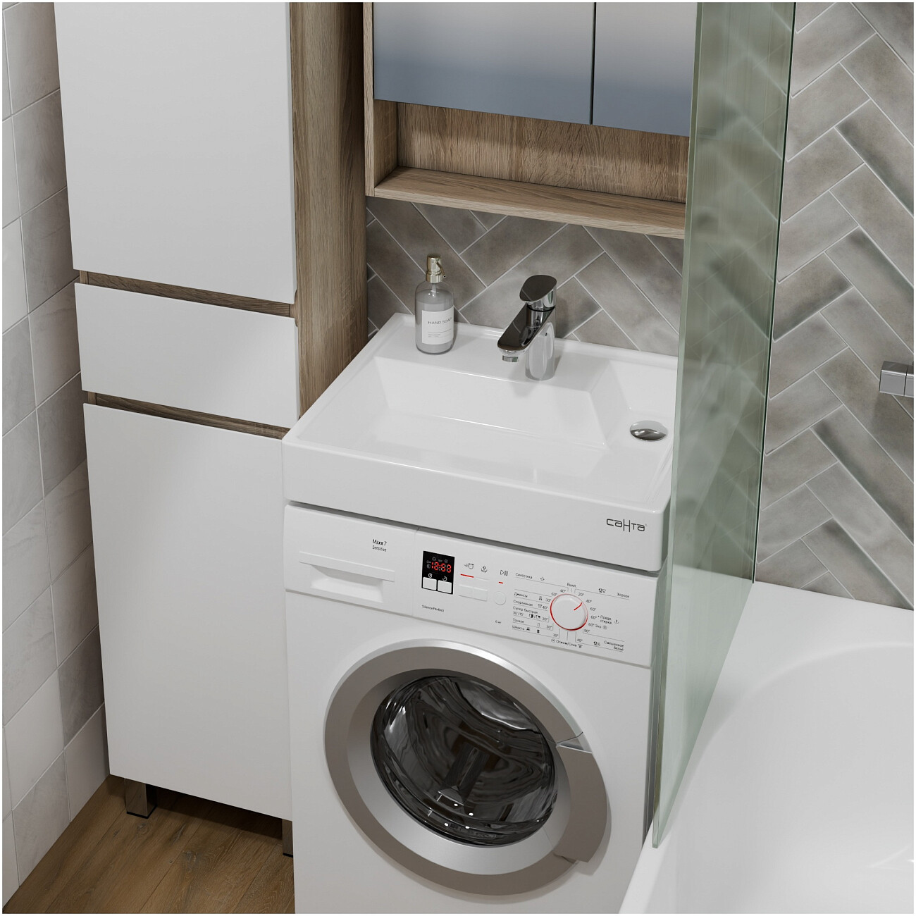 Раковина над стиральной машиной 55х60 см белая "Юпитер" 900130 - изображение 5