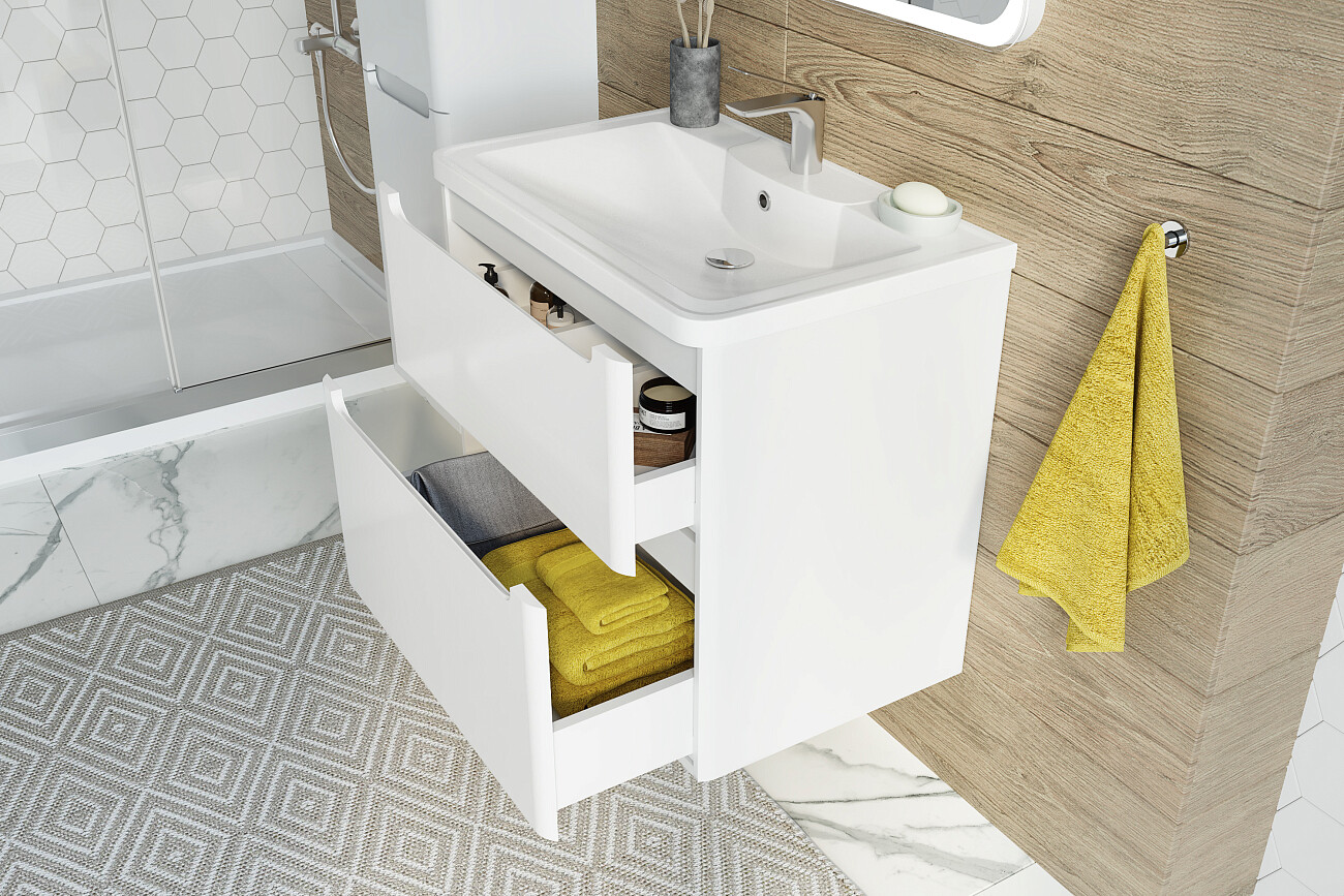 Раковина мебельная из искусственного камня 70 см белая Stworki Adel - изображение 5