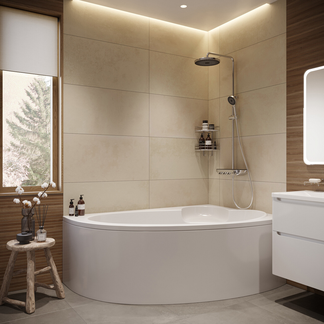 Ванна акриловая угловая правая 110х170 см белая Artemis Antiphos R 10320802501028 - изображение 5