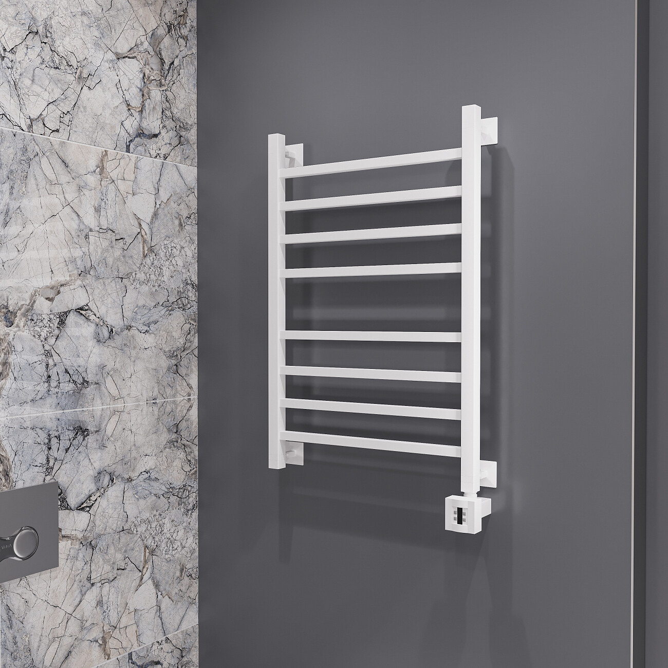 Полотенцесушитель электрический 80х50 см белый Ewrika "Деметра" LP R 4656759179793 - изображение 6