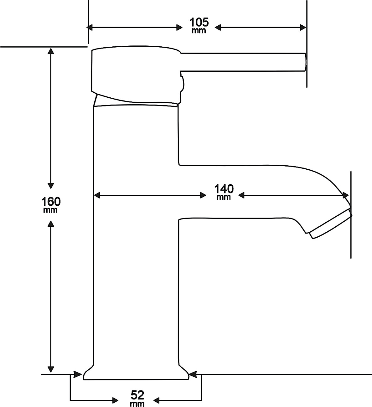 Смеситель для раковины хром Mega Didim MG-CM100 - изображение 3