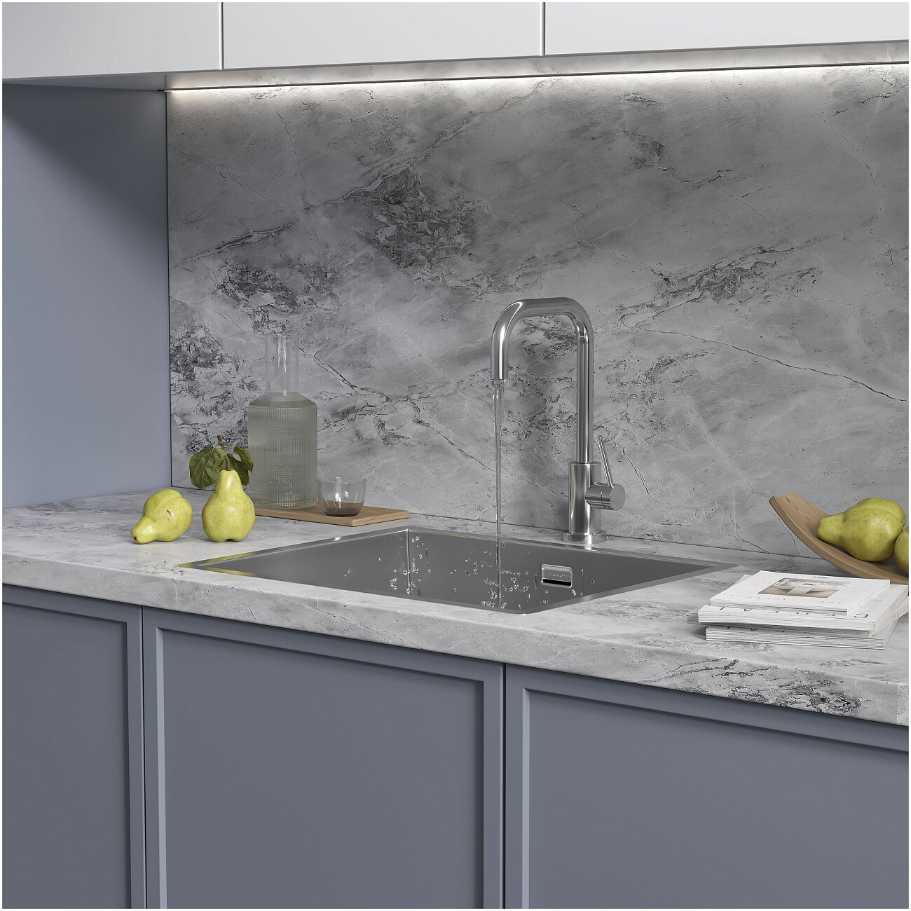 Кухонная мойка из нержавеющей стали 44х54 см полированная сталь Reflexion Como RX2054SS - изображение 9