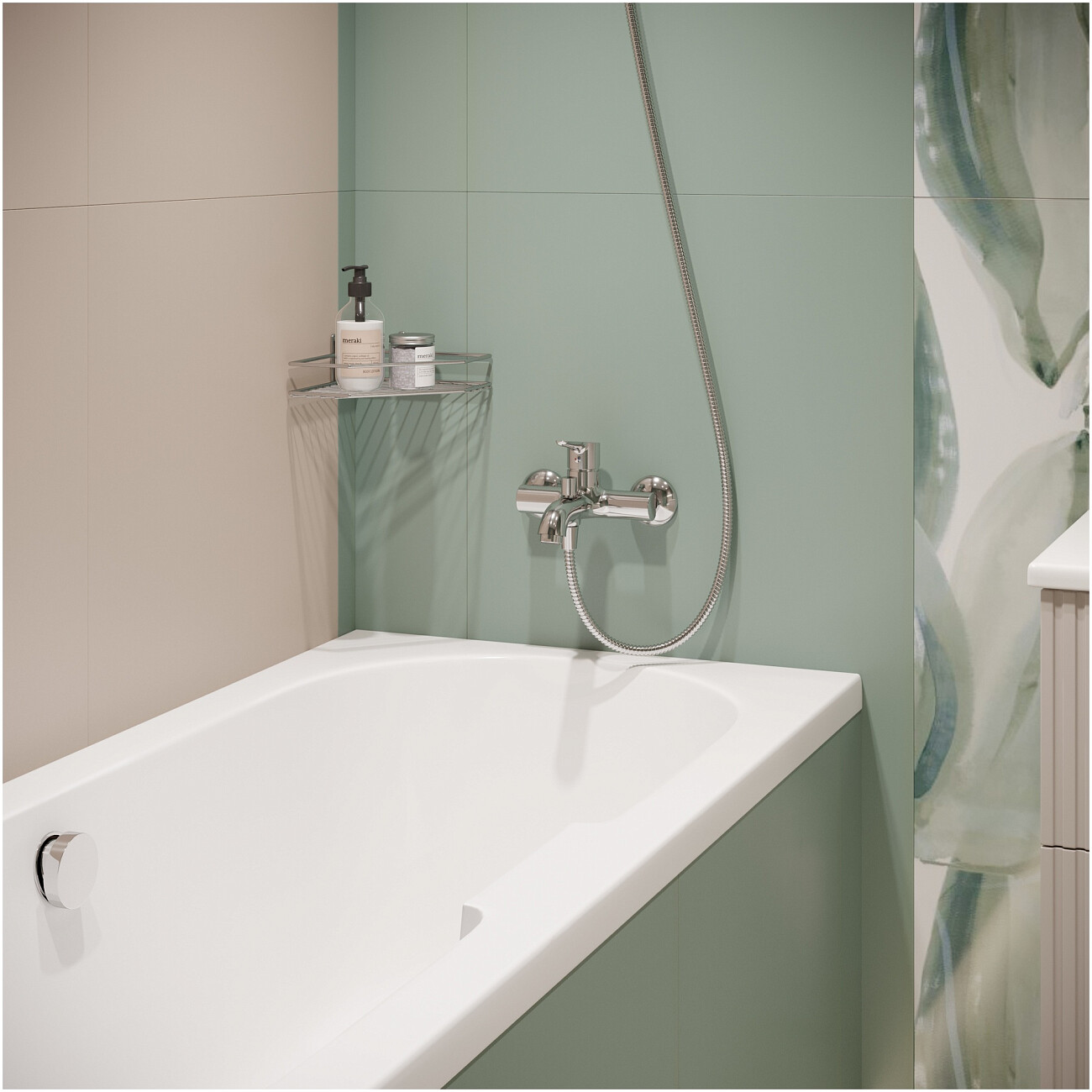 Смеситель для ванны с душем настенный хром Stworki "Хальмстад" S15100CR - изображение 6