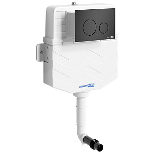 Встраиваемый смывной бачок Aller 10TLT.031.ME с кнопкой черной матовой MB02