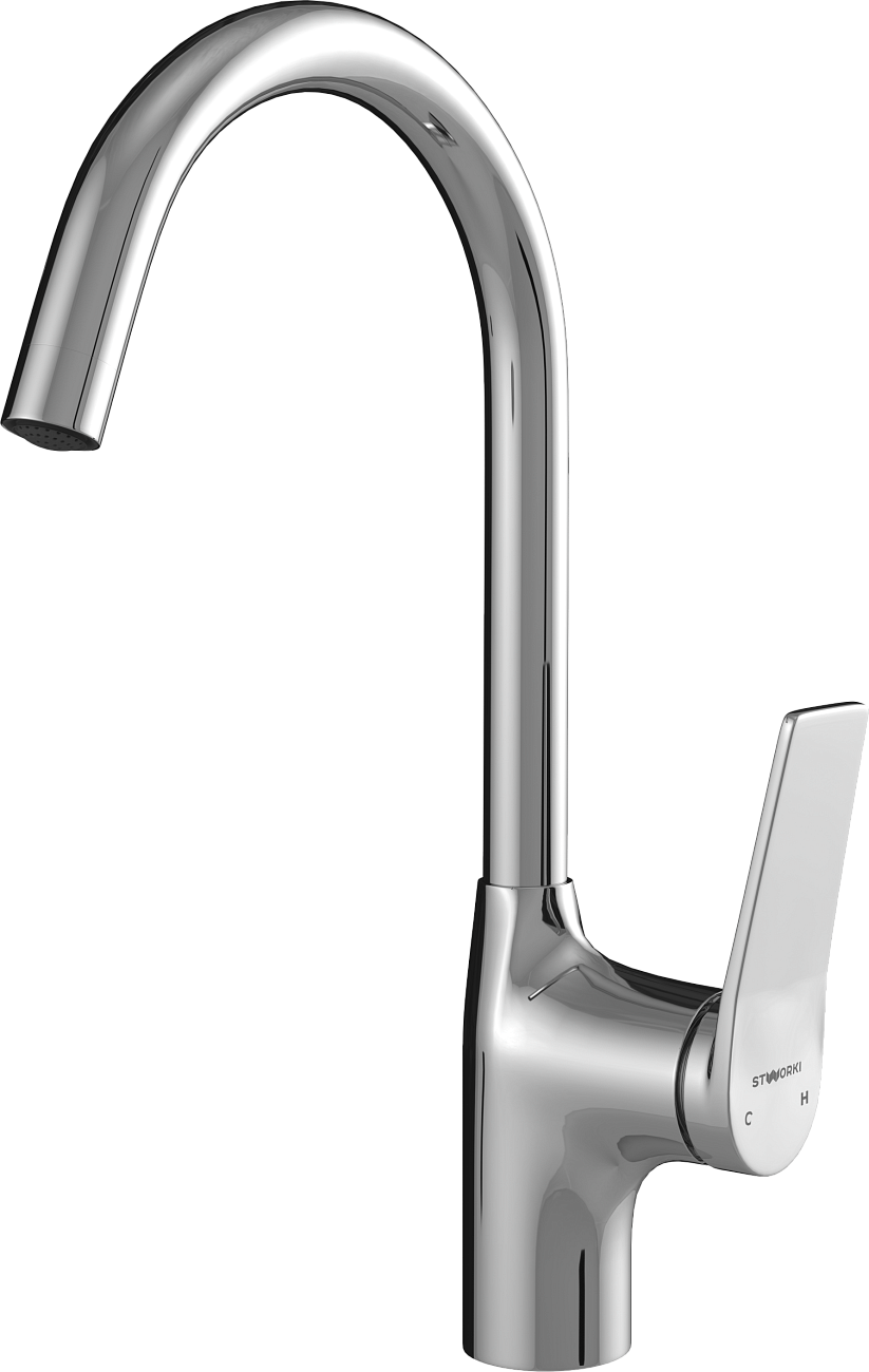 Мойка кухонная антрацит Domaci "Сиена" 54100-112 со смесителем Stworki HDA5708XH2 - изображение 6