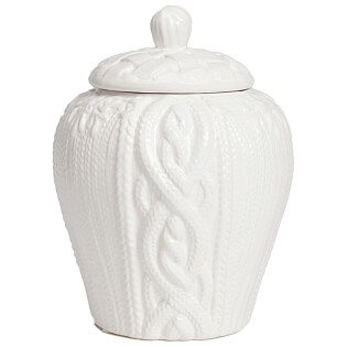 Декоративная ваза с крышкой Lindley для хранения продуктов Маленькая Белая