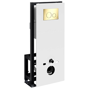 Инсталляция для подвесного унитаза с кнопкой смыва белая Glan 66TLT.010.ME.WH.PG02