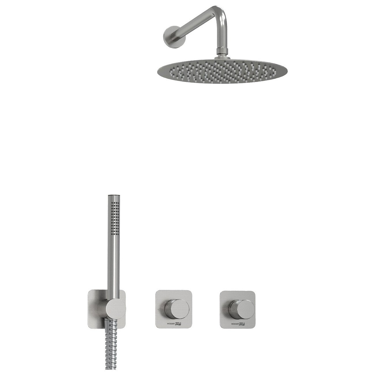 Душевой комплект с верхним душем и смесителем никель Wasserkraft A6451.296.097.121.275.100.276 - изображение 6