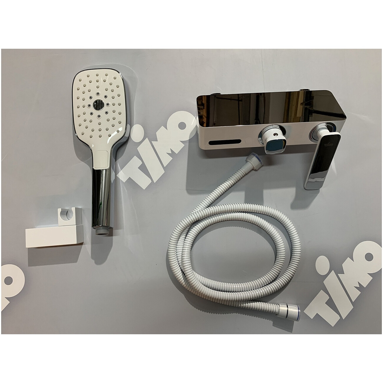 Душевая стойка с держателем и смесителем белая, хром Timo Torne 4314-00-16Y - изображение 3