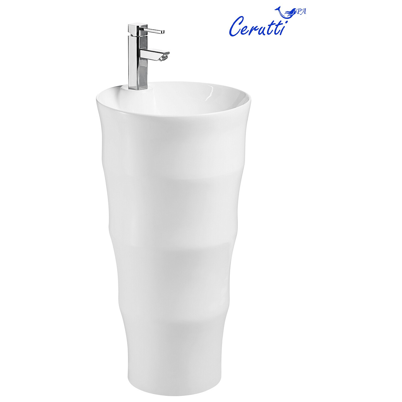 Раковина напольная фарфоровая круглая 83х42 см белая Cerutti SPA Marco CT7833 - изображение 2