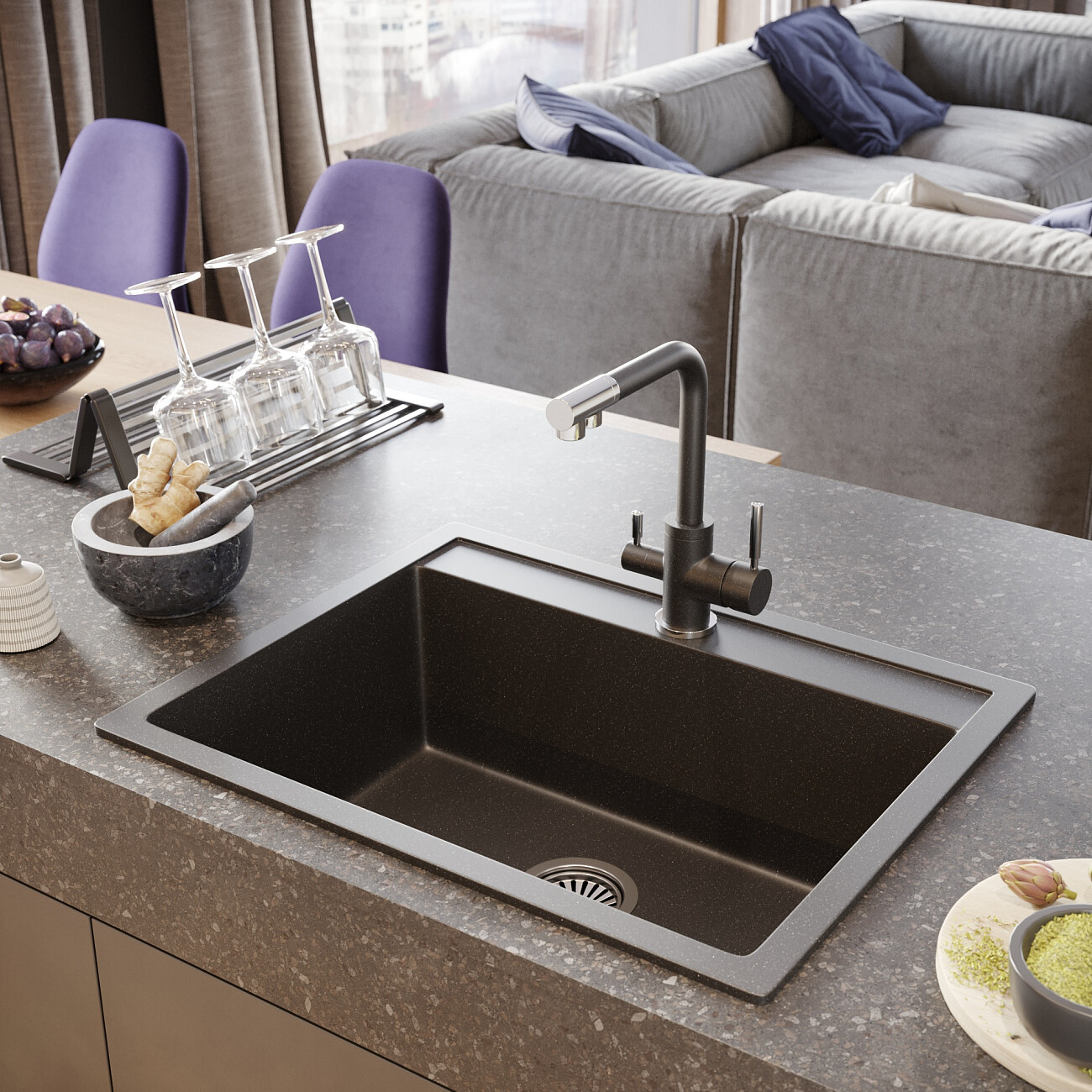 Смеситель для кухни однорычажный с изливом для фильтрованной воды морион Domaci "Солерно" DC-3003 - изображение 4