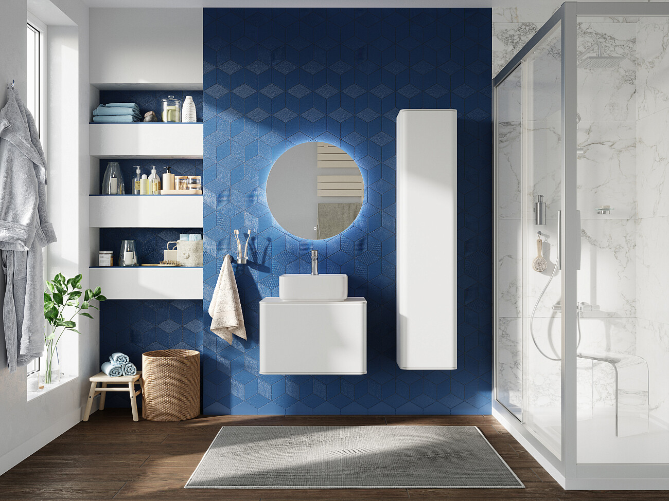 Раковина мебельная фарфоровая квадратная 39 см белая Stworki City 2 - изображение 7