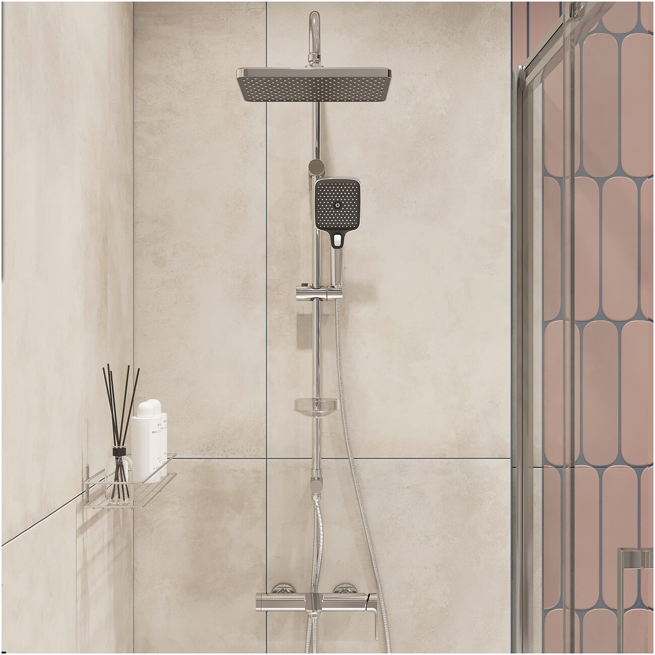 Душевая стойка с верхним душем хром Stworki "Вестерос" S26180CR - изображение 6