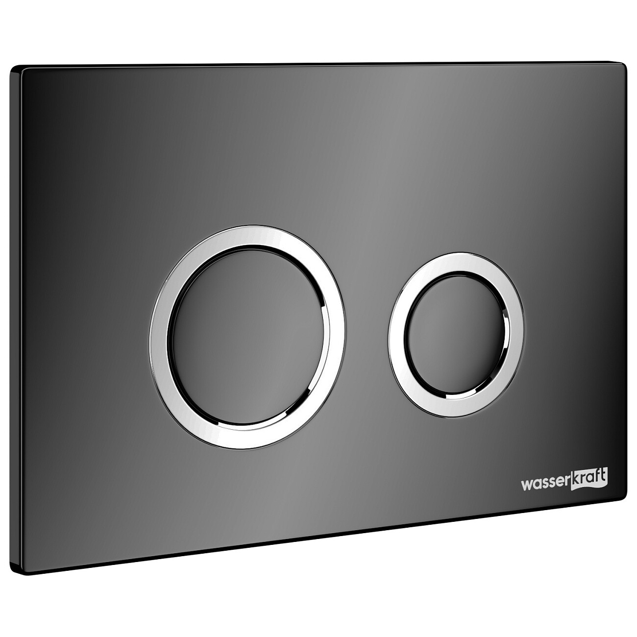 Кнопка смыва для инсталляции черная, хром Wasserkraft PB01 - изображение 2