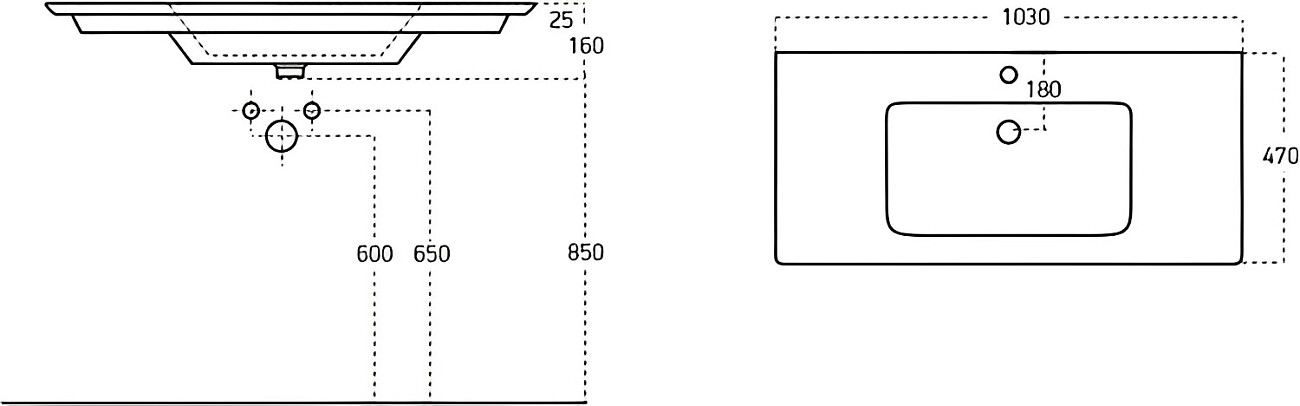 Раковина накладная керамическая прямоугольная 47х103 см белая Stworki "Мосс" 105 14105-KL - изображение 2
