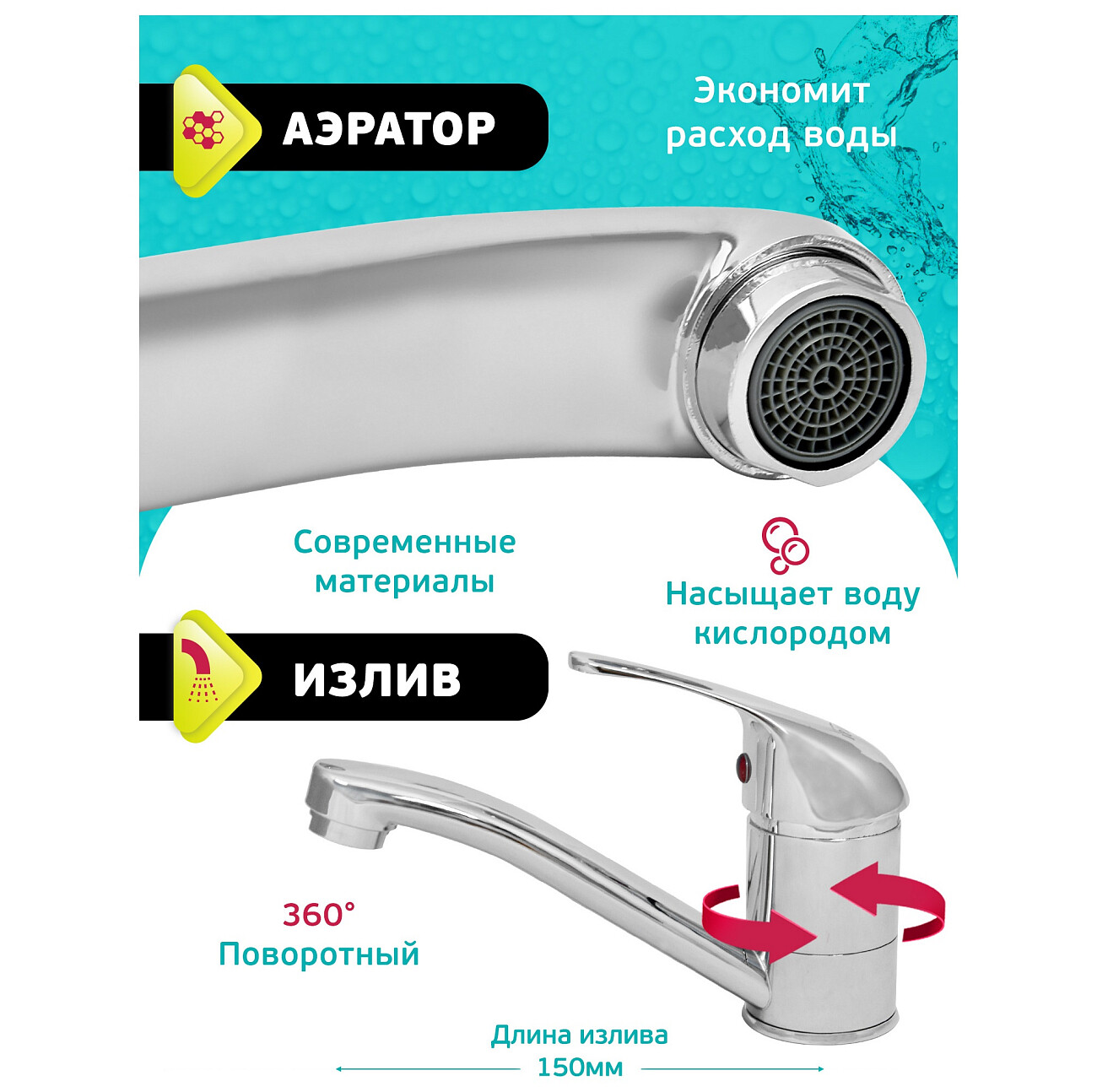 Смеситель для раковины однорычажный хром Istok life Luxe 0402.428 - изображение 7