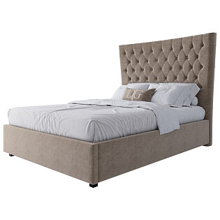 Кровать подростковая с мягкой спинкой 140х200 бежевая QuickSand