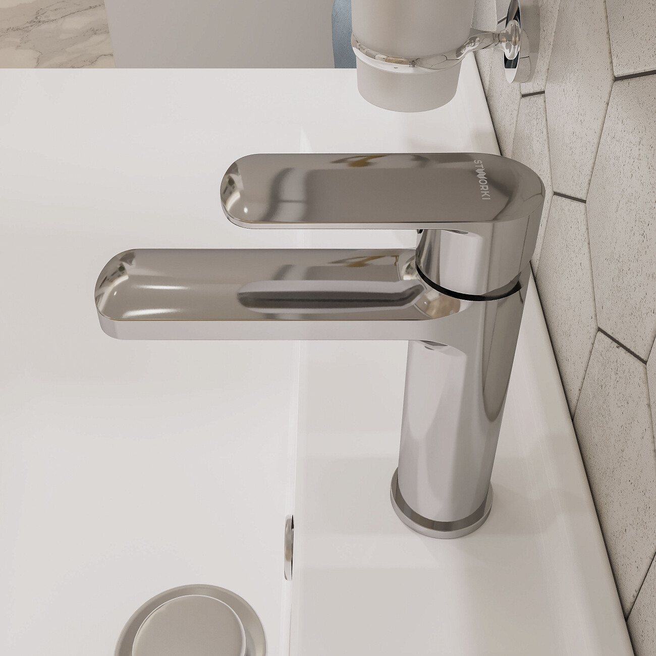 Смеситель для раковины однорычажный хром Stworki "Хадстен" S17010CR - изображение 6