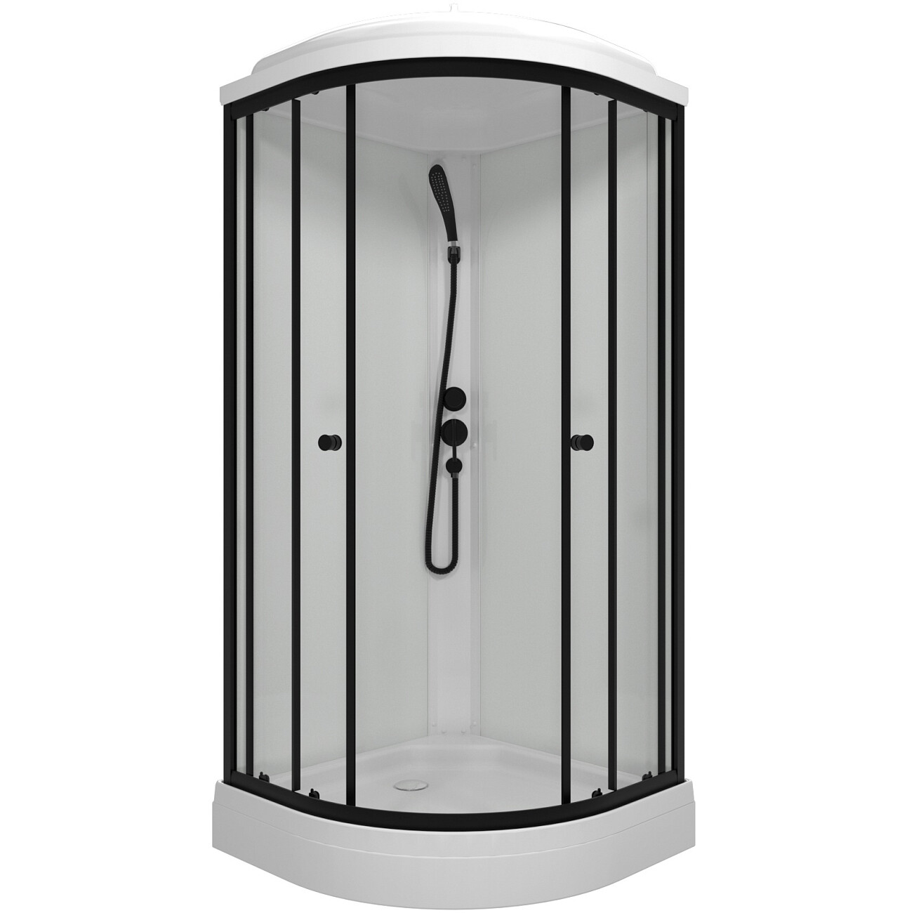  Душевая кабина 90х90 см с низким поддоном Diwo белая, черная "Анапа" Щ0000068439 - изображение 2