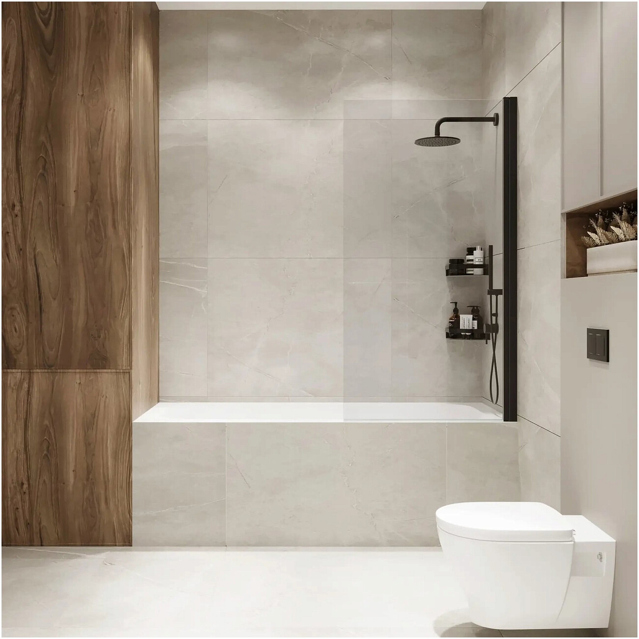 Душевая штора на ванну стеклянная 70х150 см черная Reflection Slider RX15070CBL-23 - изображение 4