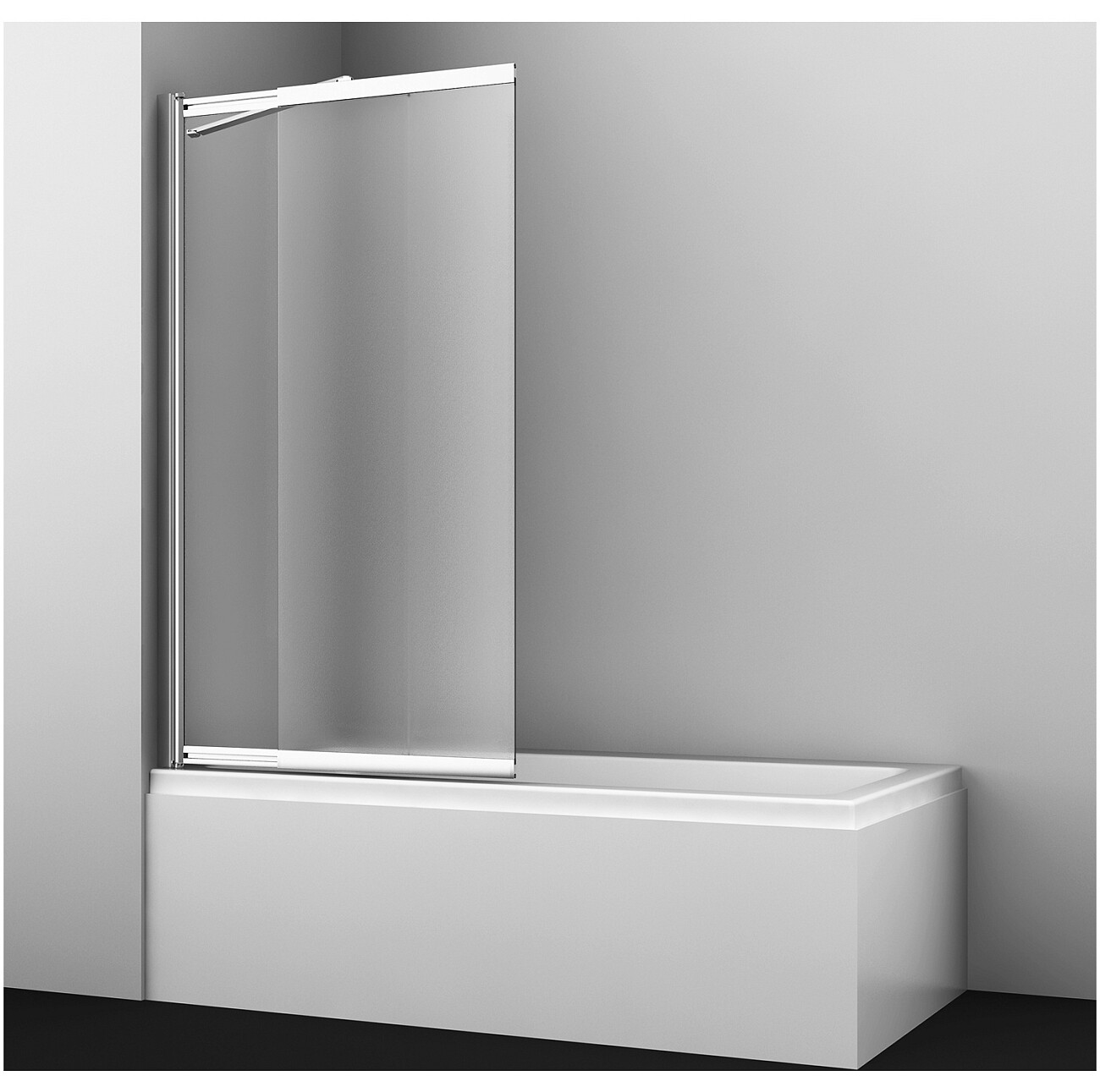 Шторка на ванну стеклянная 140х100 см прозрачная, хром Wasserkraft Main 41S02-100 LM Fixed - изображение 2