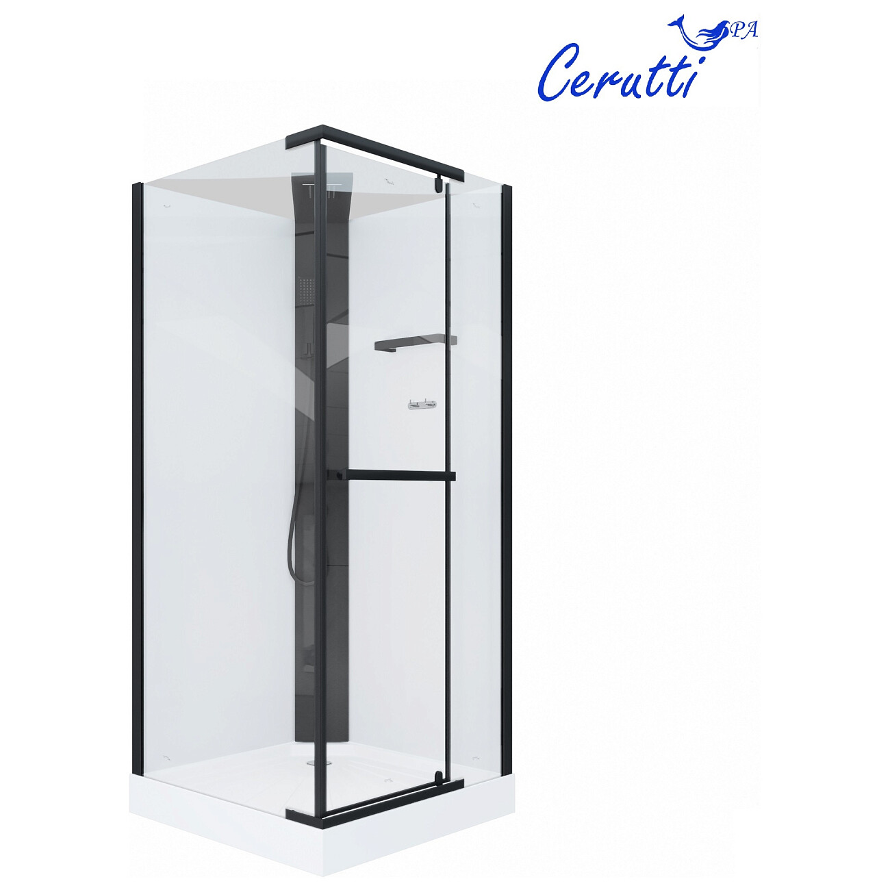 Душевая кабина с низким поддоном квадратная 90х90 см белая Cerutti SPA MiMi90B - изображение 5