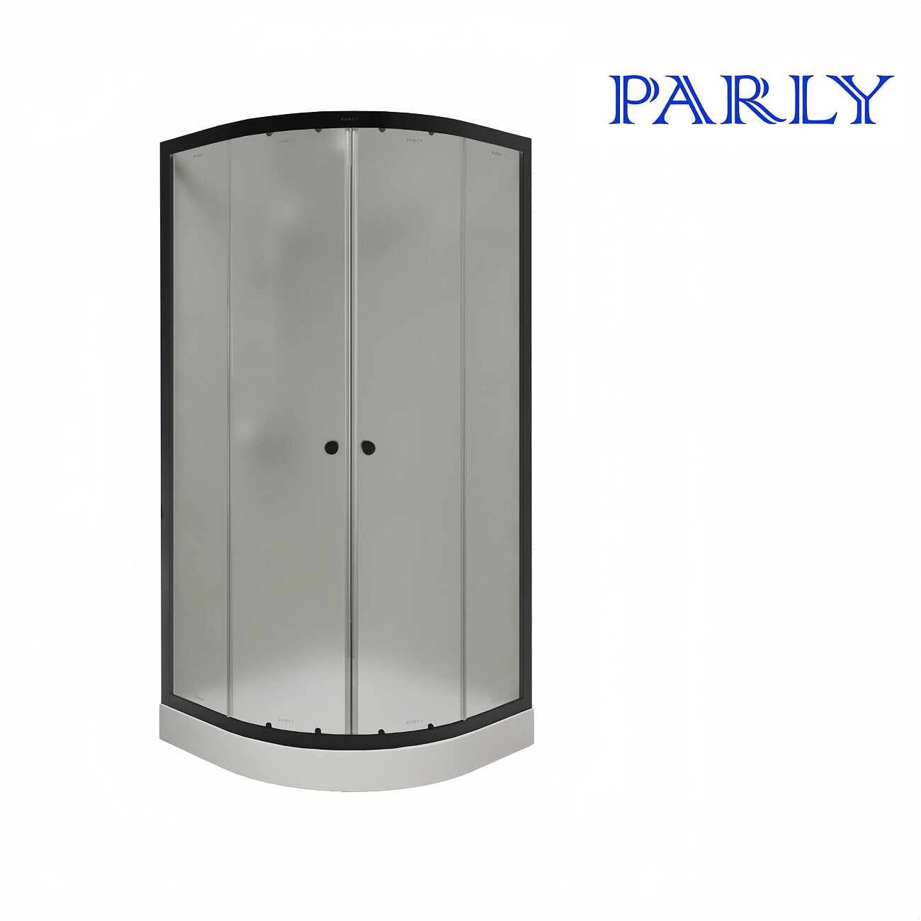 Душевой уголок с низким поддоном 80х80 см белый, черный Parly ZF81B - изображение 3