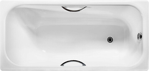 Ванна чугунная c отверстиями для ручек 170х70 см белая Wotte Start 1700x700UR