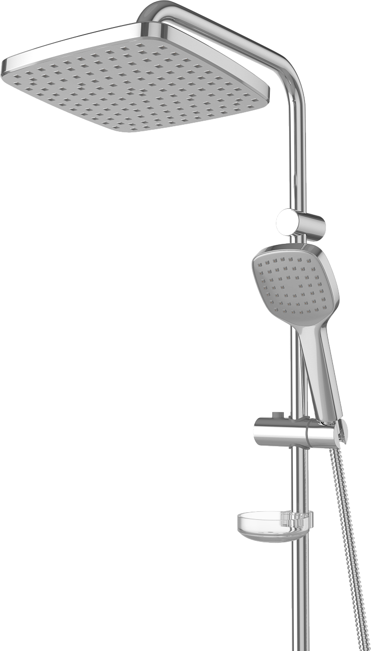Душевая стойка с верхним душем и мыльницей хром Stworki "Хельсингборг" XE-05cr - изображение 7