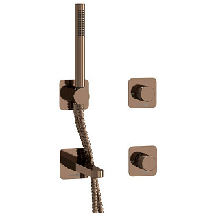 Душевой комплект с верхним душем и смесителем золото Wasserkraft A8851.309.311.290.292.291