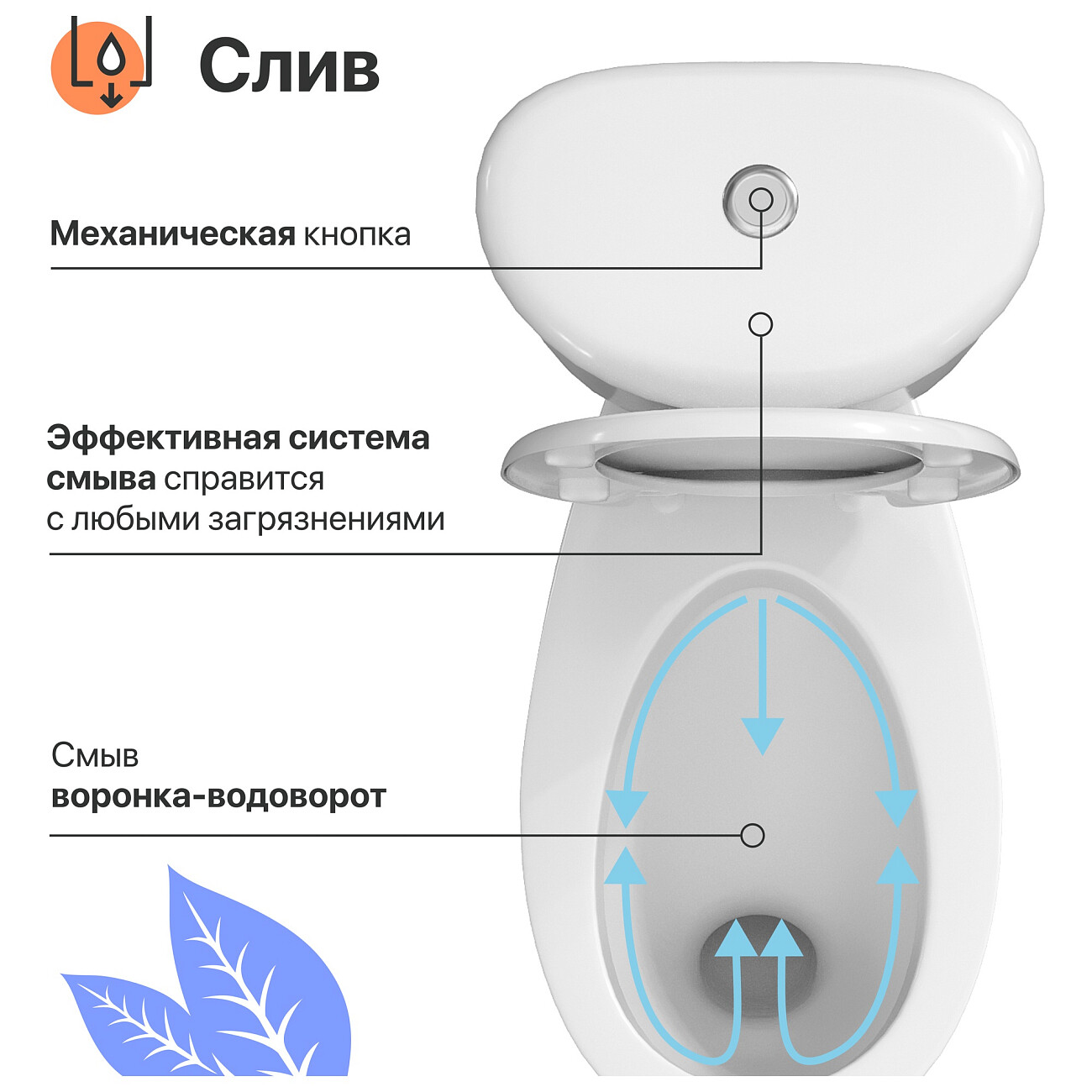 Унитаз напольный овальный белый Diwo "Архангельск" AR0005 - изображение 5