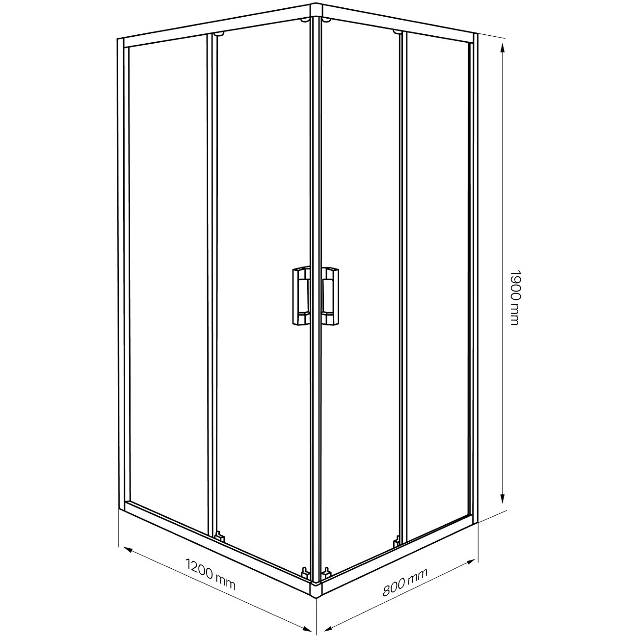 Душевой уголок прямоугольный 80х120 см хром Artemis Amata - изображение 3