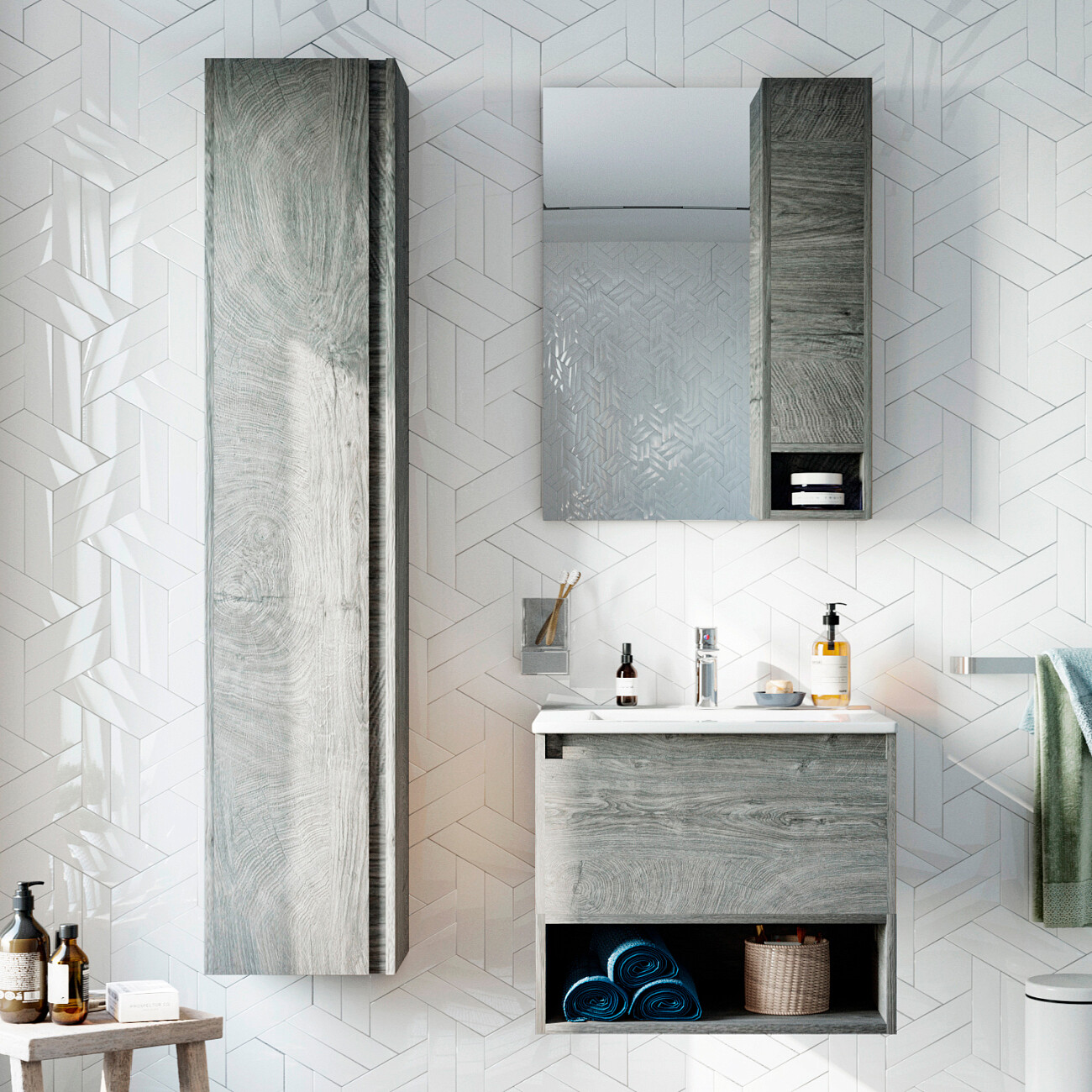 Раковина мебельная фарфоровая 70 см белая Quadro - изображение 4