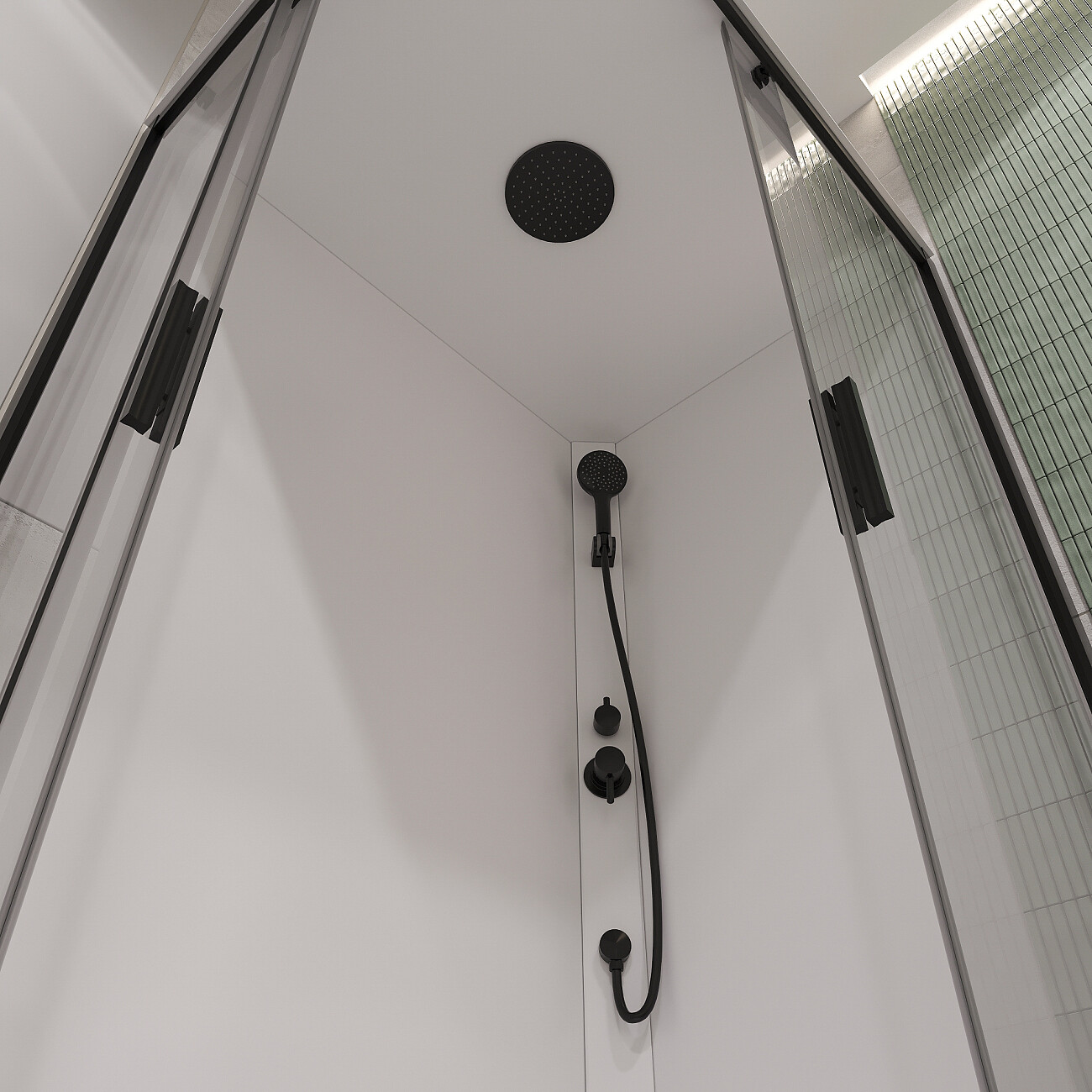 Душевая кабина прямоугольная с низким поддоном 90х120 см черная, белая Stworki "Эстерсунд"  - изображение 6