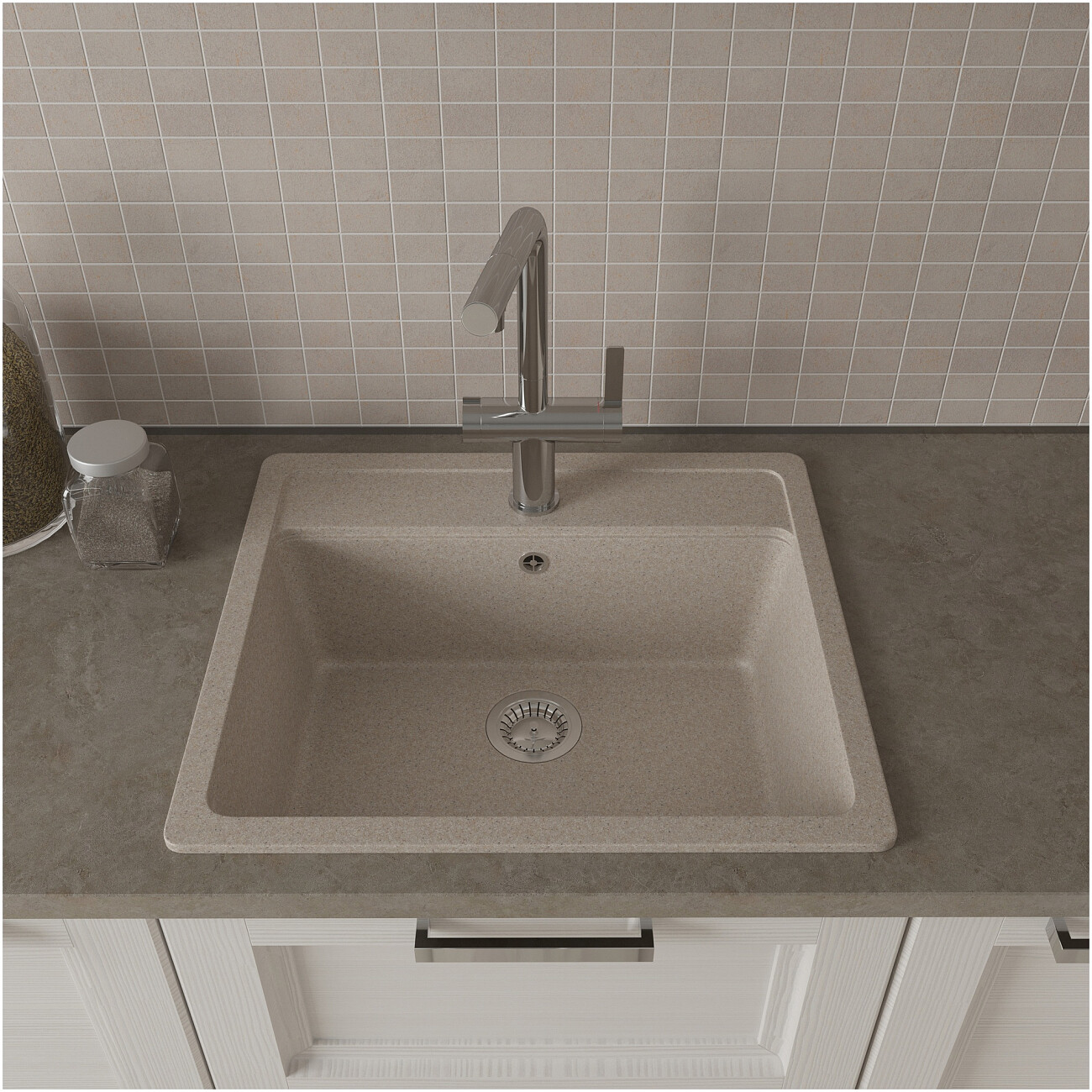 Мойка кухонная песочная Domaci "Болонья" М-09-004 - изображение 7