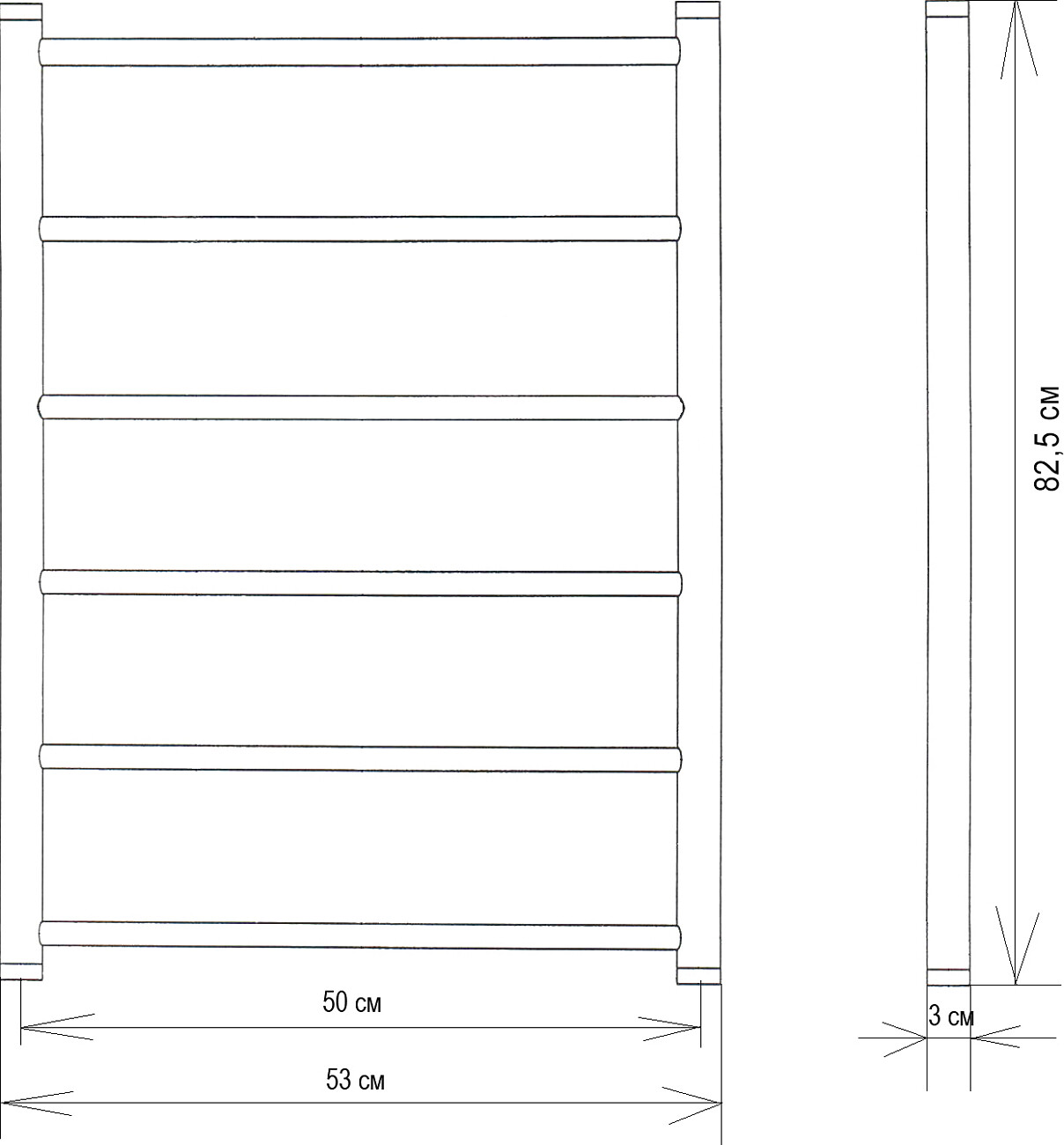 Полотенцесушитель водяной 80х50 см хром Ewrika "Сафо" P 4627201607928 - изображение 2