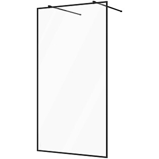 Душевая перегородка стеклянная 120 см прозрачная, черный матовый Stworki &quot;Хельсинки&quot; MV-XE-120-BL