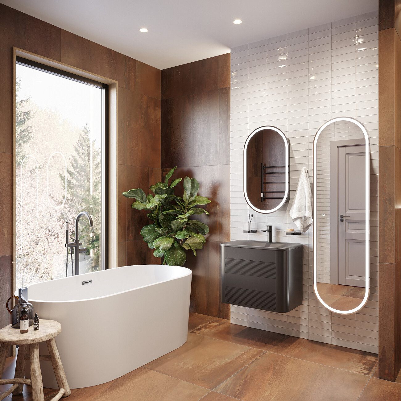 Ванна акриловая овальная 80х160 см белая матовая Artemis Bauci 1.05.409.054.01.1.26 - изображение 4