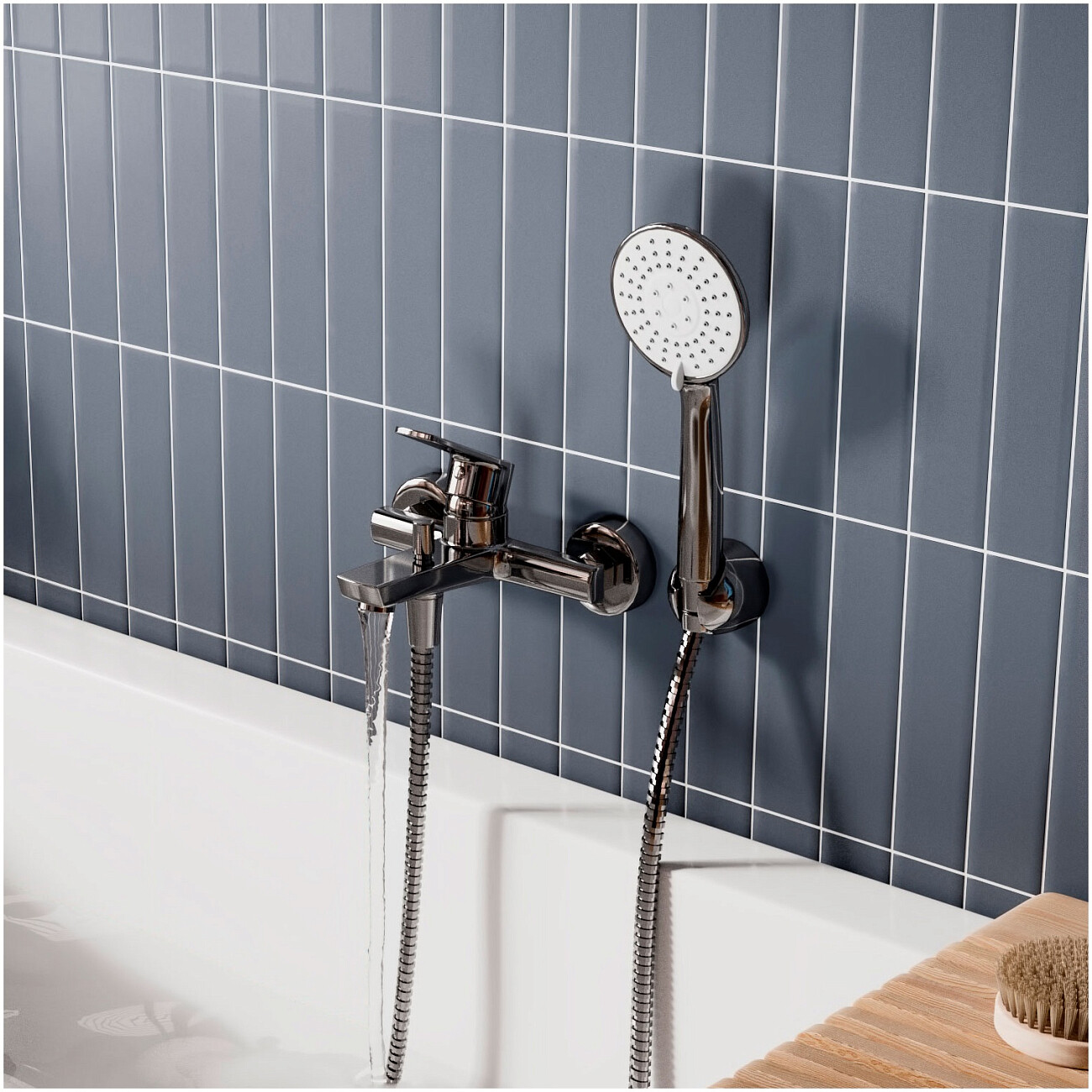 Душевой комплект с лейкой и коротким изливом хром Wasserkraft Dill 6101 - изображение 3