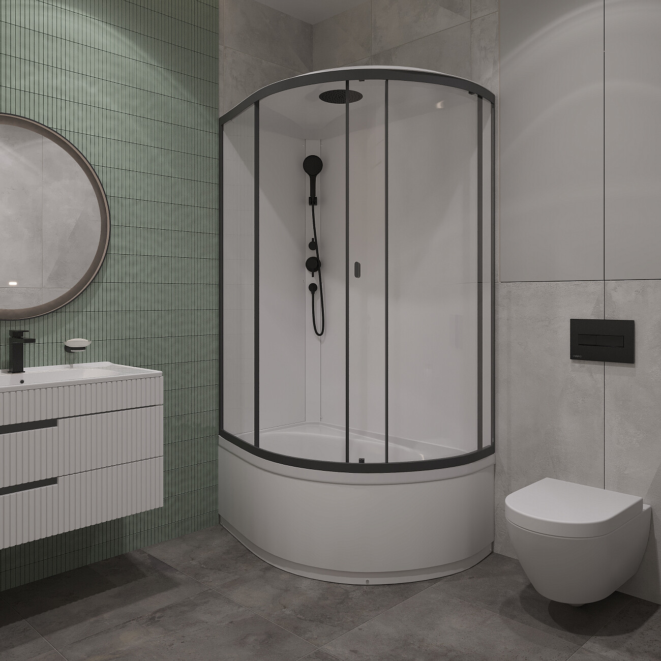 Душевая кабина ассиметричная левая 80х120 см черная Stworki "Стокгольм" HWSC-302LА-12080BT - изображение 3