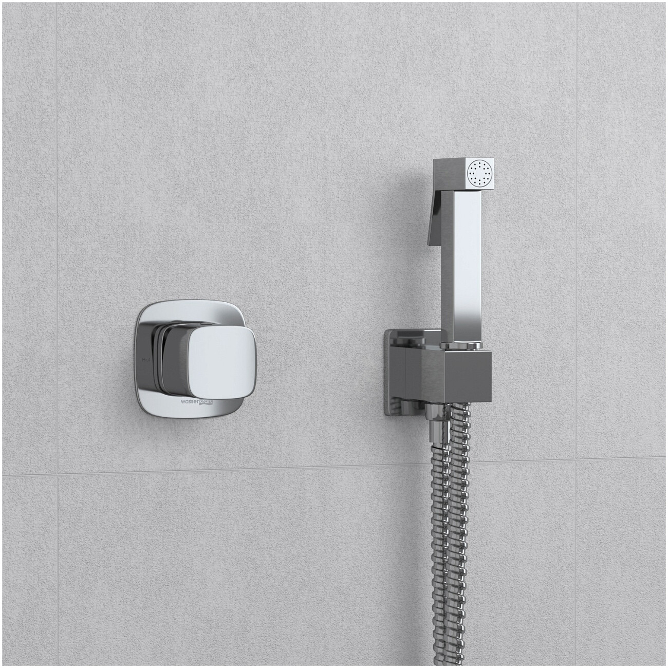 Гигиенический душ с встраиваемым смесителем хром Wasserkraft A08657 - изображение 2