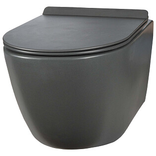 Унитаз подвесной безободковый серый Creto Logan L1 1001-003-L1GMAT