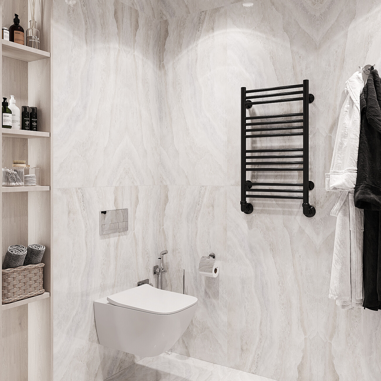 Полотенцесушитель водяной 40х80 см черный Ewrika "Гелла" АВ14 4670078537485 - изображение 4