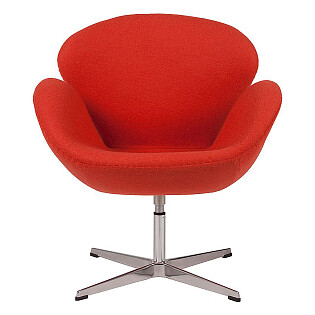Кресло дизайнерское алое Swan Chair