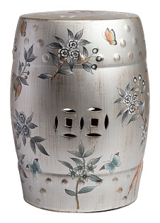 Табурет круглый керамический серебро Garden Stool China